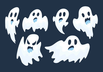 halloween ghost vector set