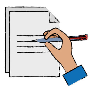 paper document with hand writen vector illustration design
