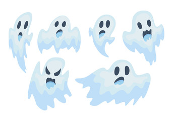 halloween ghost vector set