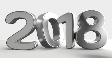 2018 bold 3d rendering silver metallic
