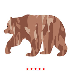 Bear icon Illustration color fill style
