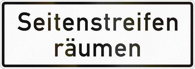 Supplementary road sign used in Germany - Clear shoulder