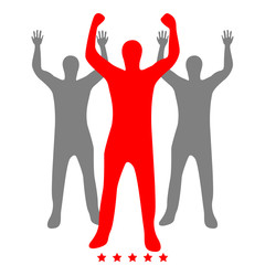 Fototapeta premium Business people icon Illustration color fill style