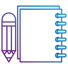 note book with pencil vector illustration design