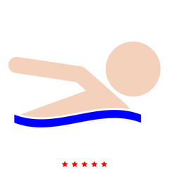 A man swims icon Illustration color fill style