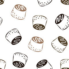 Chocolate candies.Seamless pattern. Design for textiles, napkins, tapestries, tablecloths, wrapping paper