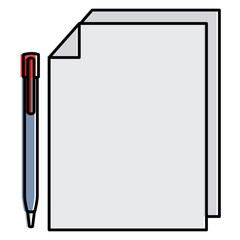 paper document with pen vector illustration design