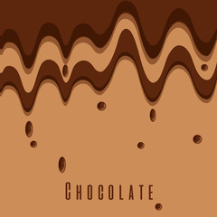 melted chocolate dripping sweet brown color vector illustration