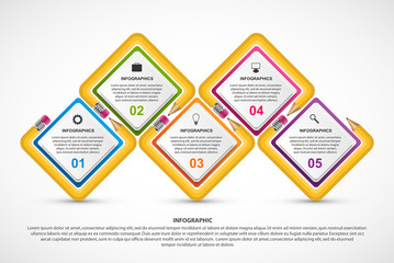 Infographics template with pencil. Infographics for business presentations or information banner.