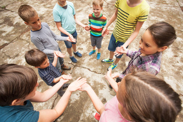 Children playing the game in summer camp