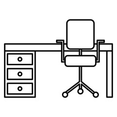 office desk with chair vector illustration design