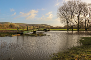 Rural Footbridge over River