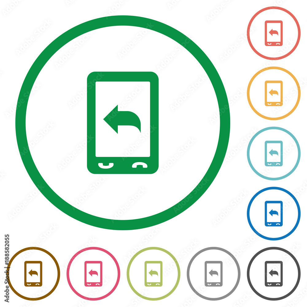 Poster reply to mobile message flat icons with outlines