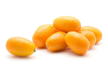 Kumquat ripe stack isolated on white background.