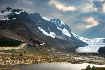 Landscape of Columbia Icefield in Jasper National Park - Alberta , Canada.
