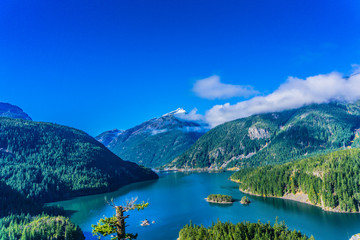 Fototapeta na wymiar Diablo Lake at North Cascades National Park in Washington State