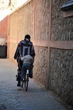 Man on Bicycle in the medina of Marrakech