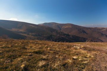 Pylypets mountains landscape in Carpathians Ukraine
