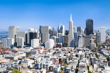Foto auf Alu-Dibond San Francisco Stadtzentrum und Skyline, Kalifornien, USA © eyetronic