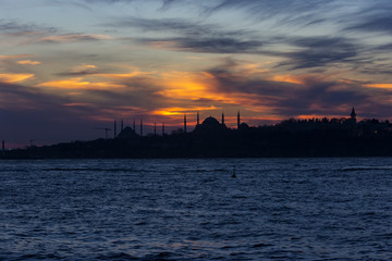 Obraz premium view of istanbul Turkey , sunset and spectacular istanbul colors,sky colors