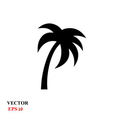 Black vector single palm tree