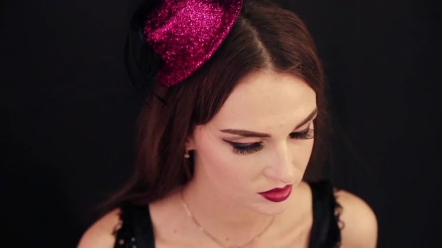 beautiful girl in the style of the Moulin Rouge