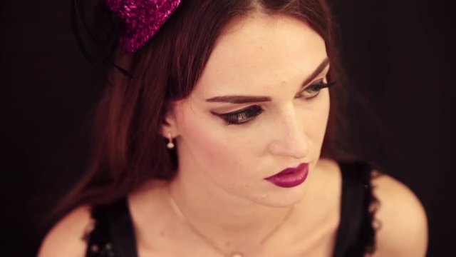 beautiful girl in the style of the Moulin Rouge