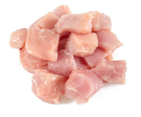 raw turkey fillet pieces isolated