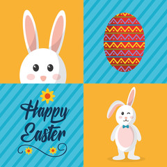 happy easter greeting card celebration festive vector illustration