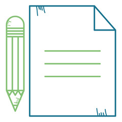 paper document with pencil vector illustration design