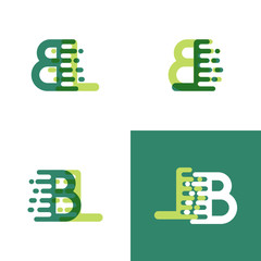 BL letters logo with accent speed in light green and dark green