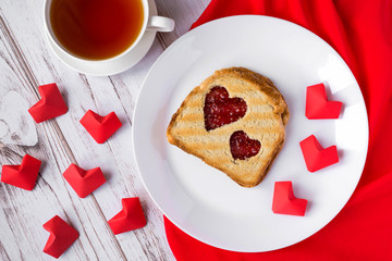 Breakfast and happy Valentine's day