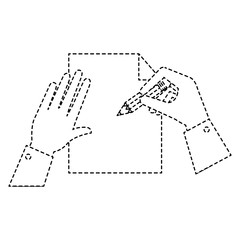 paper document with hand writen vector illustration design