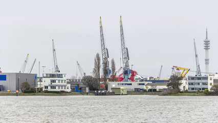 Naklejka premium industrial harbor scenery