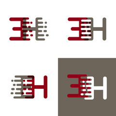 EH letters logo with accent speed in drak red and gray