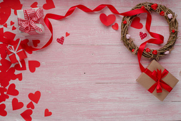 Happy Valentines Day love celebration in a rustic style isolated.
