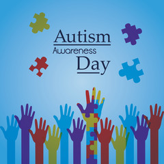 autism awareness day poster creative campaign vector illustration