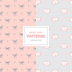 2 Baby girl seamless patterns