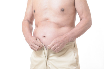 Naklejka premium 太った男性のお腹