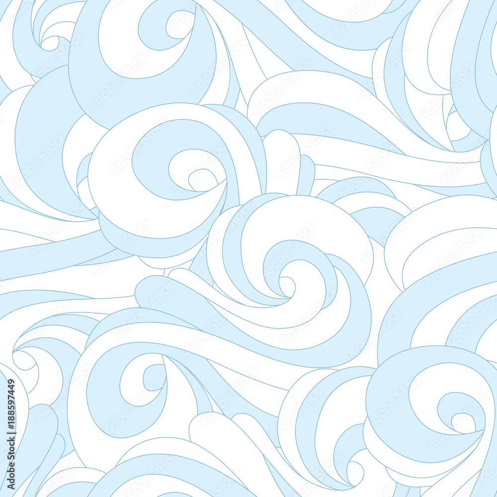 Aufkleber seamless pattern of geometric waves and curls. abstract texture.
