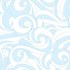 Seamless pattern of geometric waves and curls. Abstract texture.