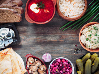 russian food assortment