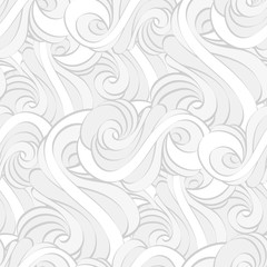 Seamless pattern of geometric waves and curls. Abstract texture.