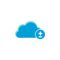 Cloud computing icon, plus minus icon