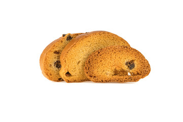 toast, dried bread sweet on white background