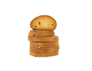 dried bread sweet on white background