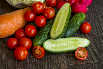 different vegetables on the table