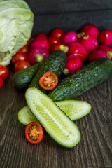 different vegetables on the table