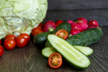 different vegetables on the table
