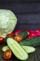 different vegetables on the table